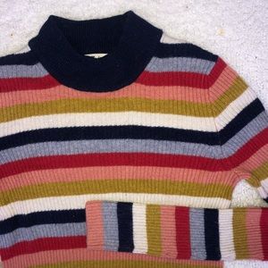 Madewell striped knit sweater top size XXS mockneck pullover